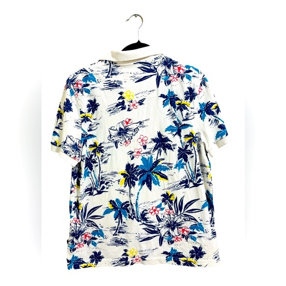 Nautica Blue Sail Classic Fit Tropical Print Polo, Size M - Picture 2 of 4
